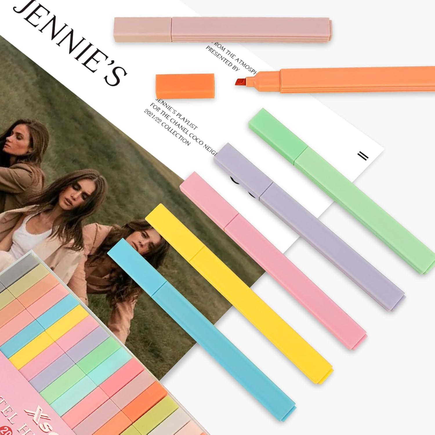 Pastell Textmarker Set für Notizen und Journaling -8er Candy