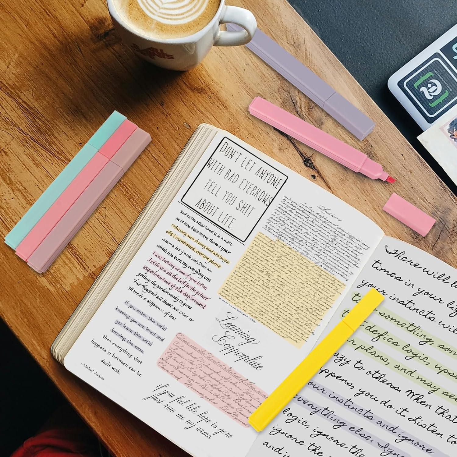 Pastell Textmarker Set 8er Pack für Journaling und Notizen