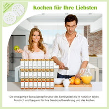 SAEIV Gewürzgläser Set mit Bamboo-Deckel und Etiketten | 12