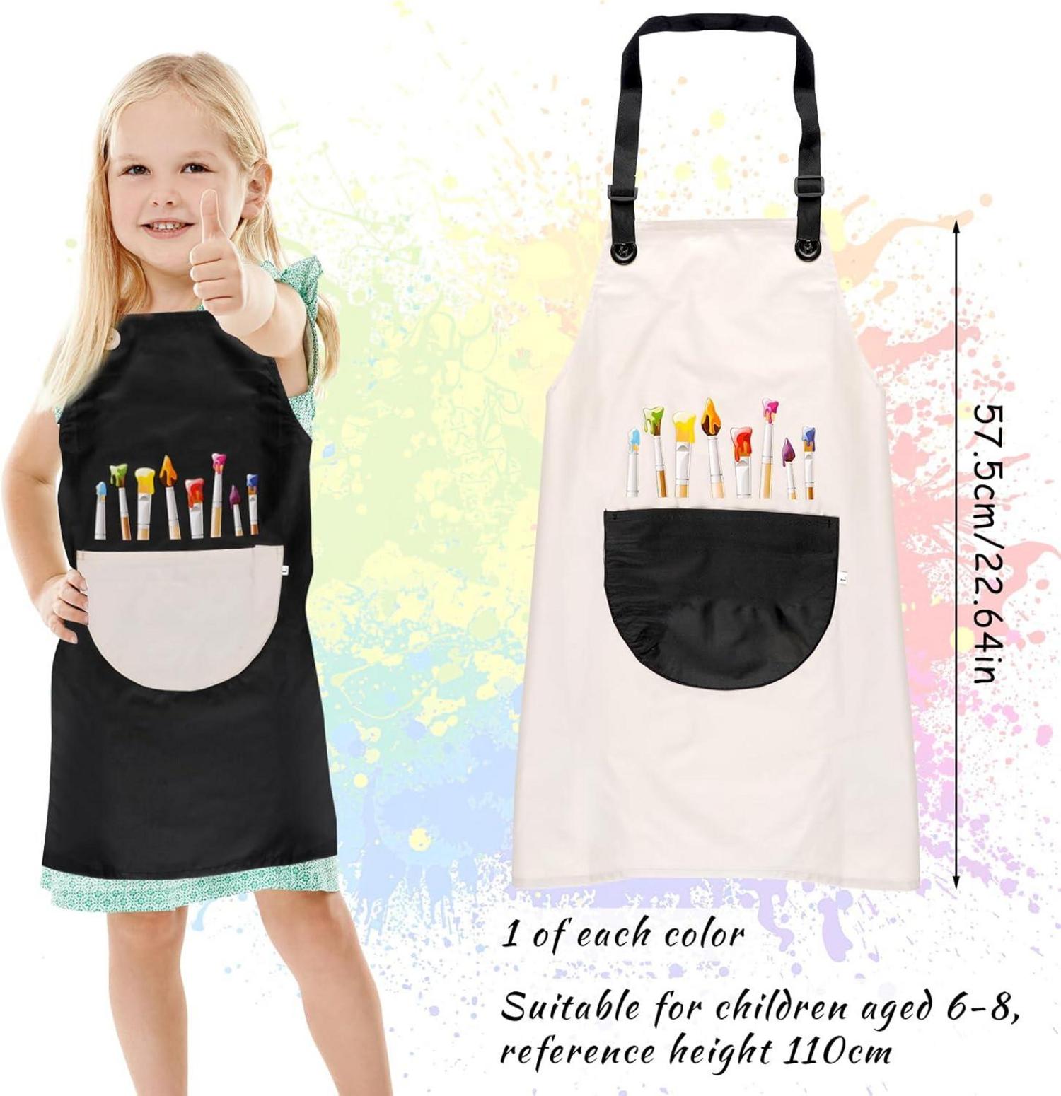 Deepton 2er Pack Malschürze Kinder Mädchen Jungen 60x45cm