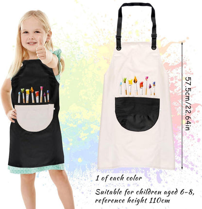 Deepton 2er Pack Malschürze Kinder Mädchen Jungen 60x45cm