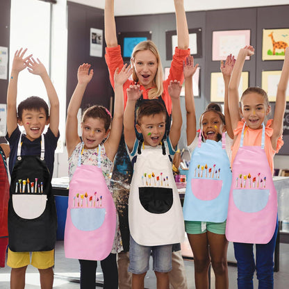 Deepton 2er Set Malschürze Kinder 60x45cm wasserabweisend verstellbar Taschen