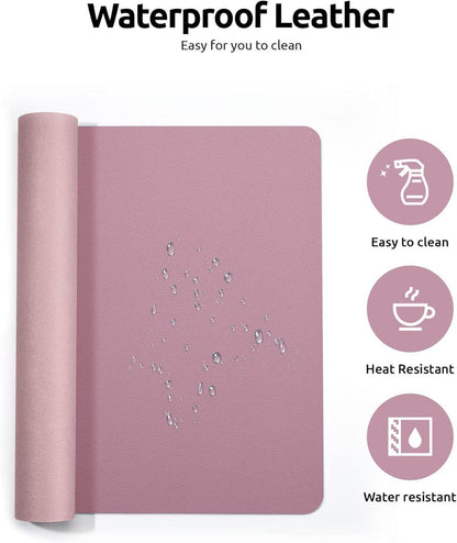 Schreibtischunterlage XXL Leder Mauspad 80x40cm Büro Homeoffice Mauve