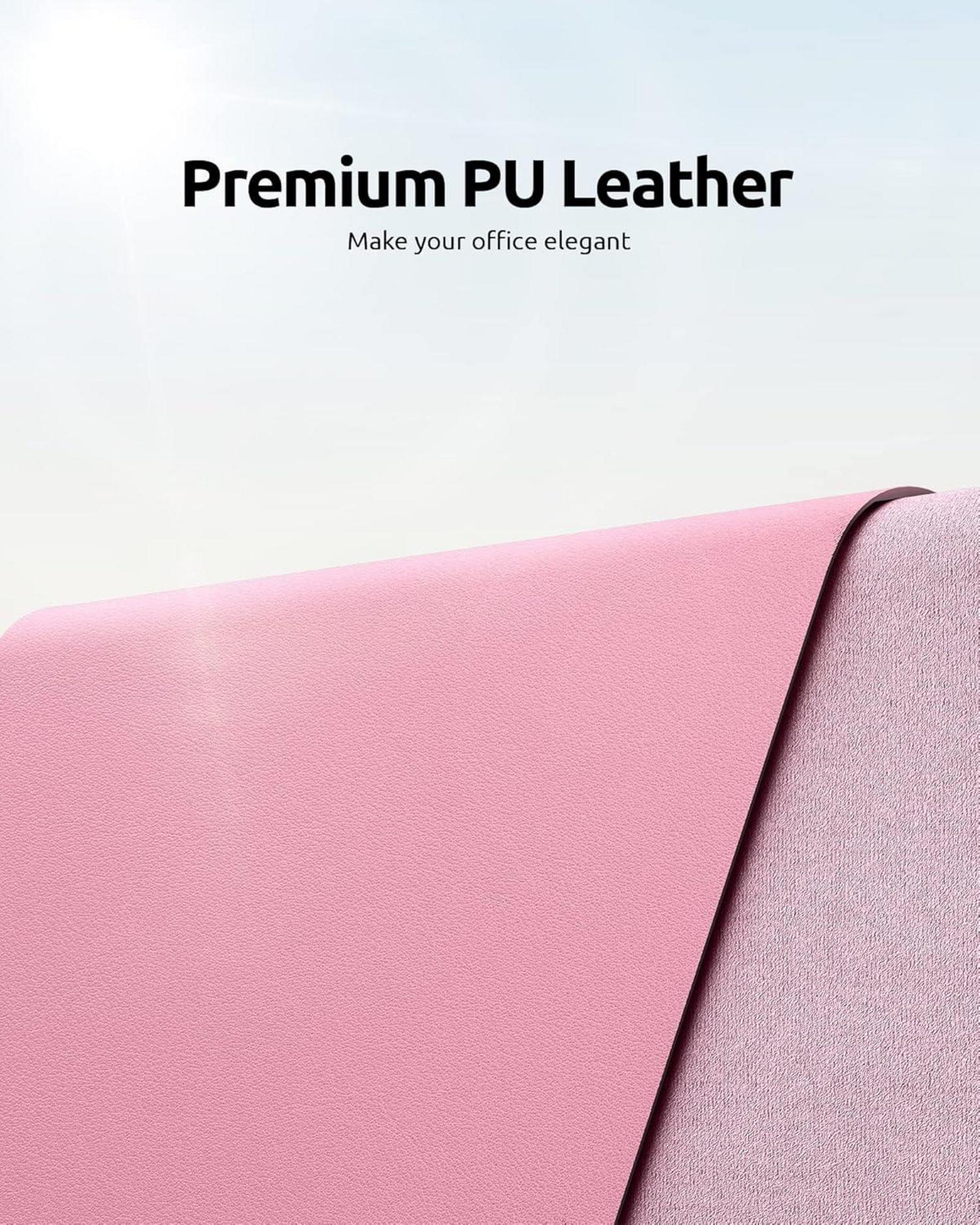Premium Leder Mauspad XXL in Pink 80x40cm