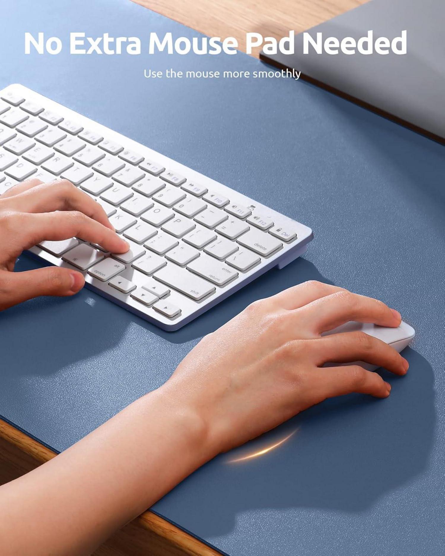 Schreibtischunterlage Premium Leder Mauspad XXL Meeresblau