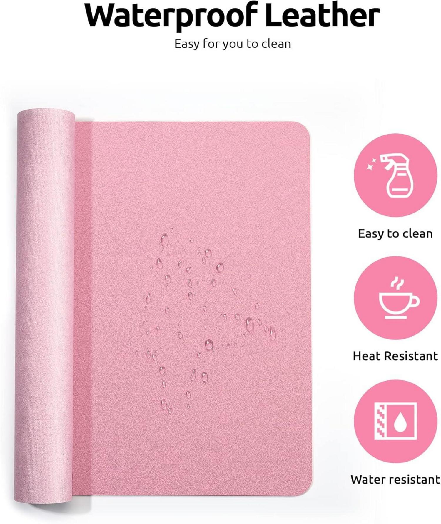 Premium XXL Leder Mauspad 60x35cm Schreibtischunterlage Pink