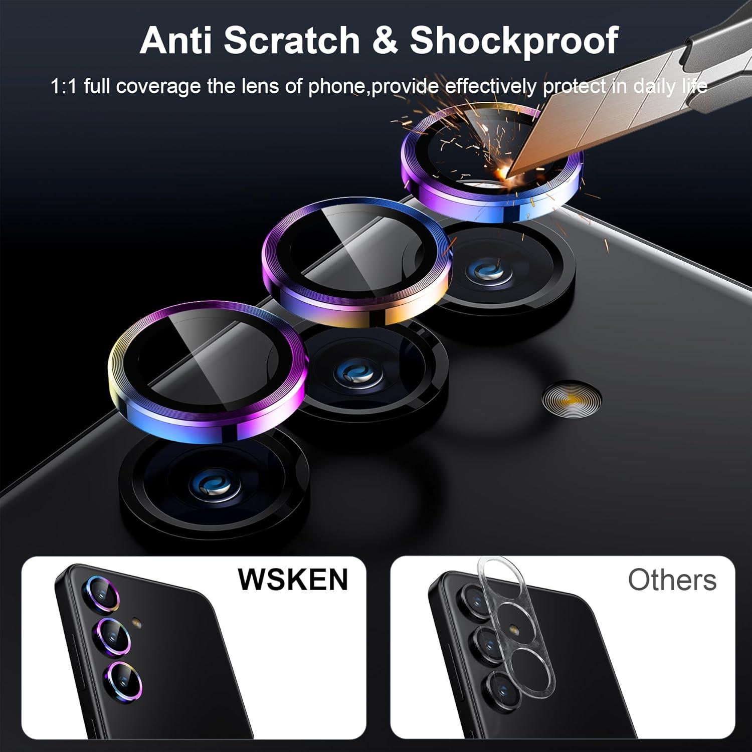 WSKEN Samsung Galaxy A55 Kamera Panzerglasfolie 9H Metallring
