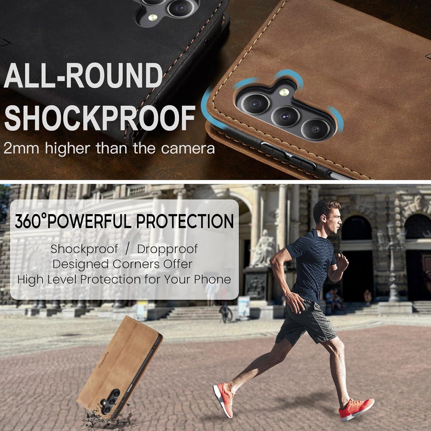 Samsung Galaxy A25 5G Premium Leder Klapphülle Braun 6,5'' Magnet Standfunktion