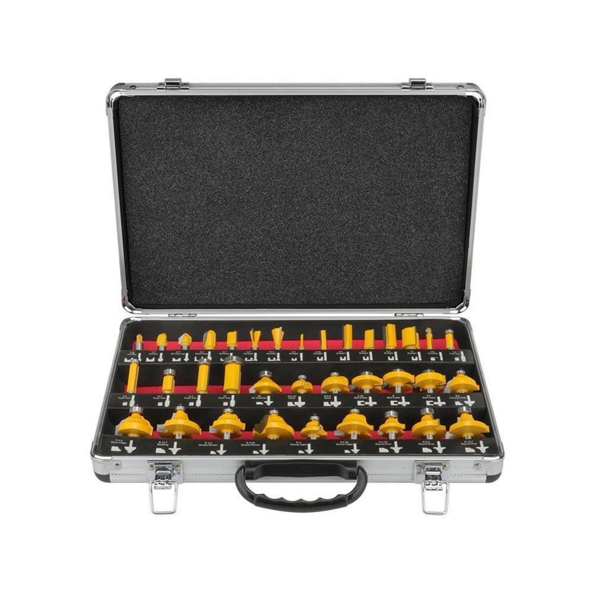 35-teiliges Fräser-Set für Oberfräsen, 8mm Schaft, Holzbearbeitung