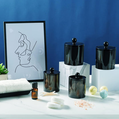 Wattestäbchen Halter Organizer Set, Badezimmer Aufbewahrung Apothekergläser