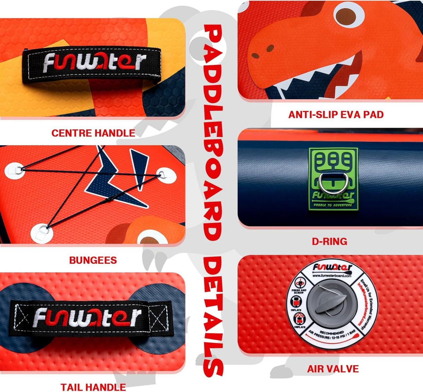 Aufblasbares SUP Board für Kinder mit Dinosaurier Design