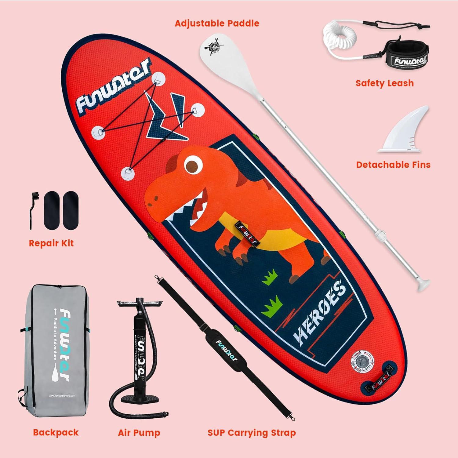 FunWater Kinder Stand Up Paddling Board Aufblasbar Dinosaurier-Design