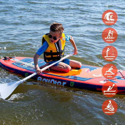 Aufblasbares SUP Board für Kinder Dinosaurier Design mit Zubehör