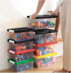 Greentainer Aufbewahrungsbox Spielzeug 2er Set Kunststoff stapelbar für Kinderzimmer