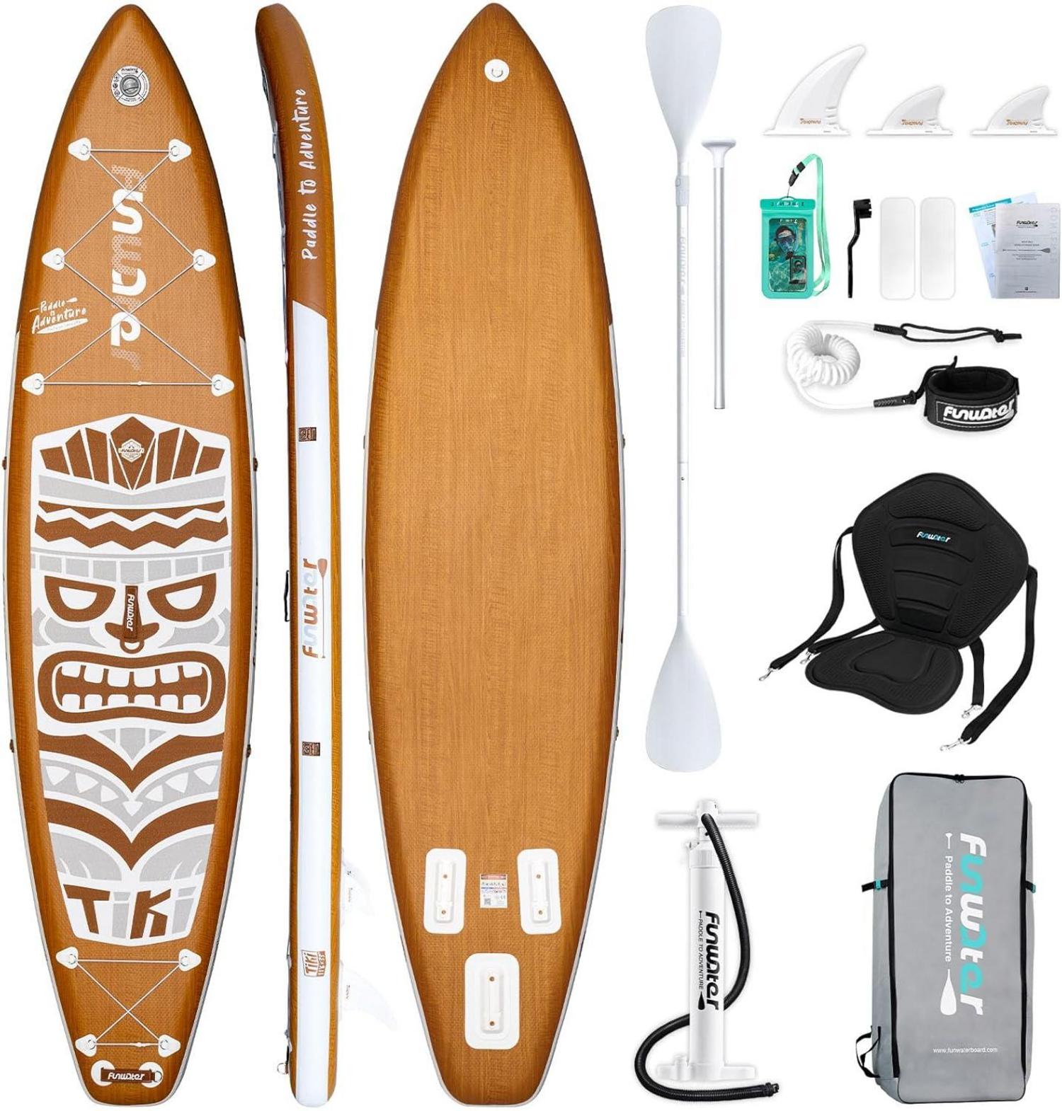 Aufblasbares Paddle Board Retro Tiki 11'6''x 33'' weiß/braun