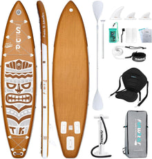 Aufblasbares Paddle Board Retro Tiki 11'6''x 33'' weiß/braun