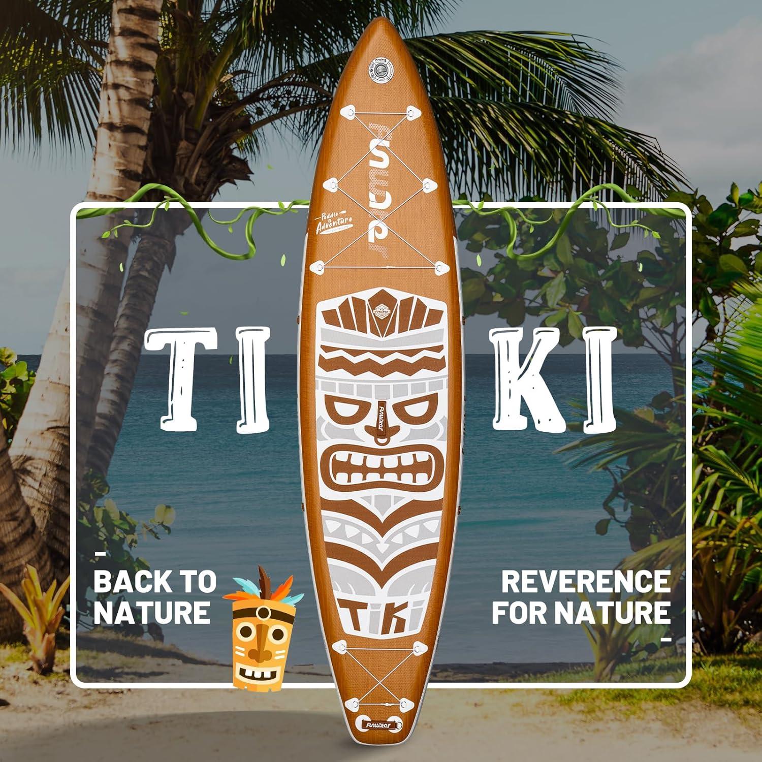 Aufblasbares Paddle Board Retro Tiki 11'6''x 33'' weiß/braun