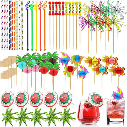 Cocktail Zubehör 179 Stück Cocktail Deko Set Schirmchen