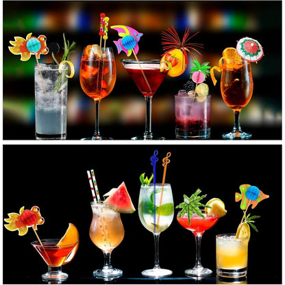 Cocktail Zubehör 179 Stück Cocktail Deko Set Schirmchen