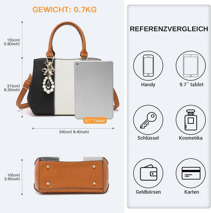 Handtasche Damen Mittelgroß Multicolor Elegant Henkeltasche Citytasche