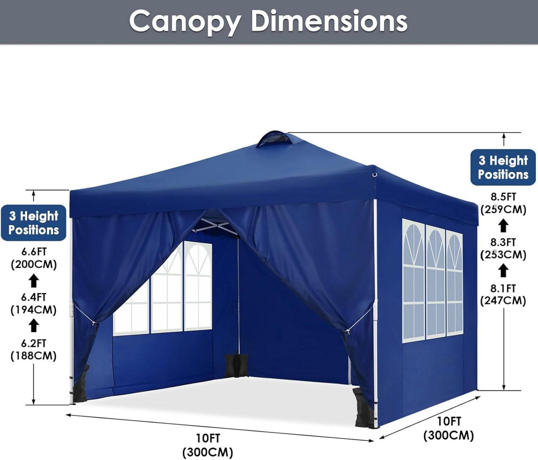 COBIZI Faltpavillon 3x3m Wasserdicht Stabil Winterfest Partyzelt mit 4 Seitenteilen