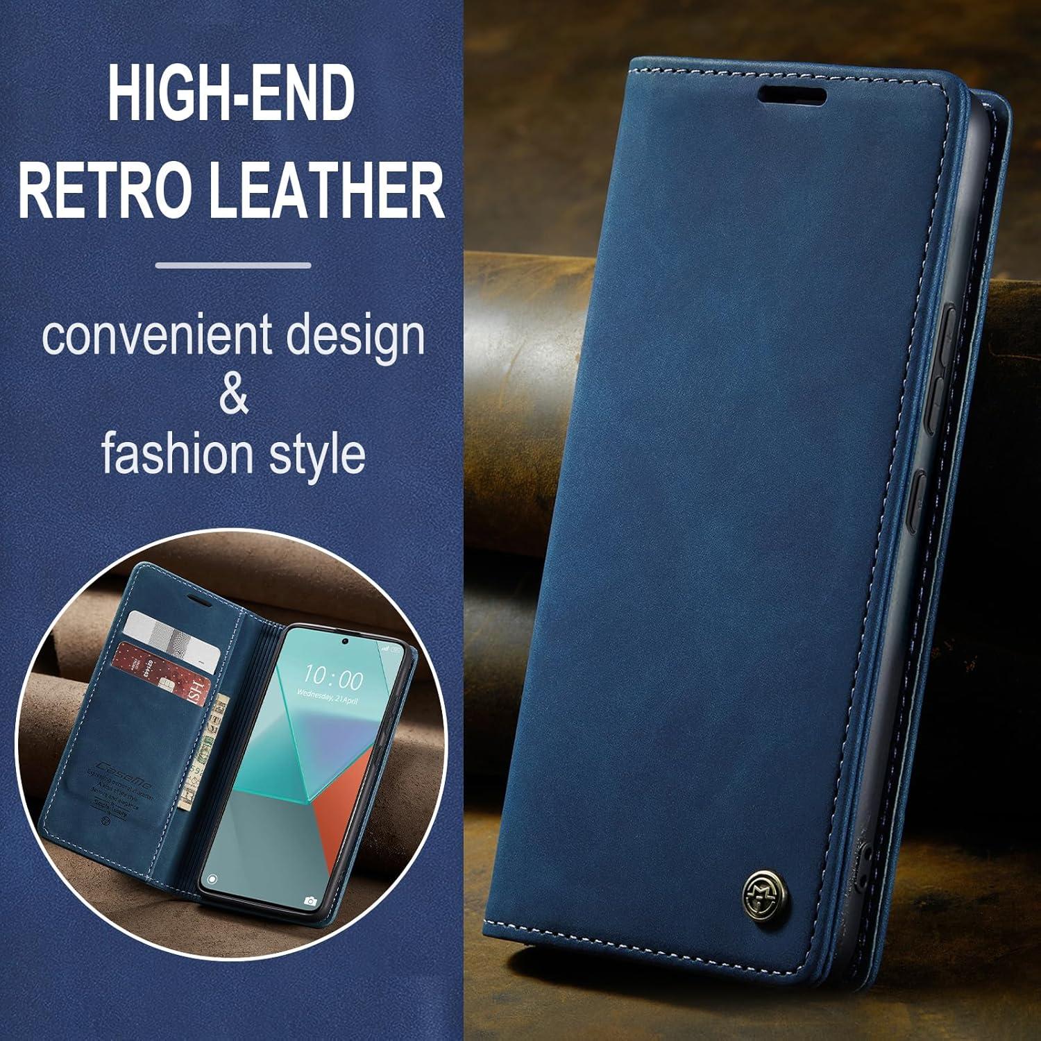 KZB Xiaomi Redmi Note 13 Pro 5G Handyhülle Leder Klapphülle Blau