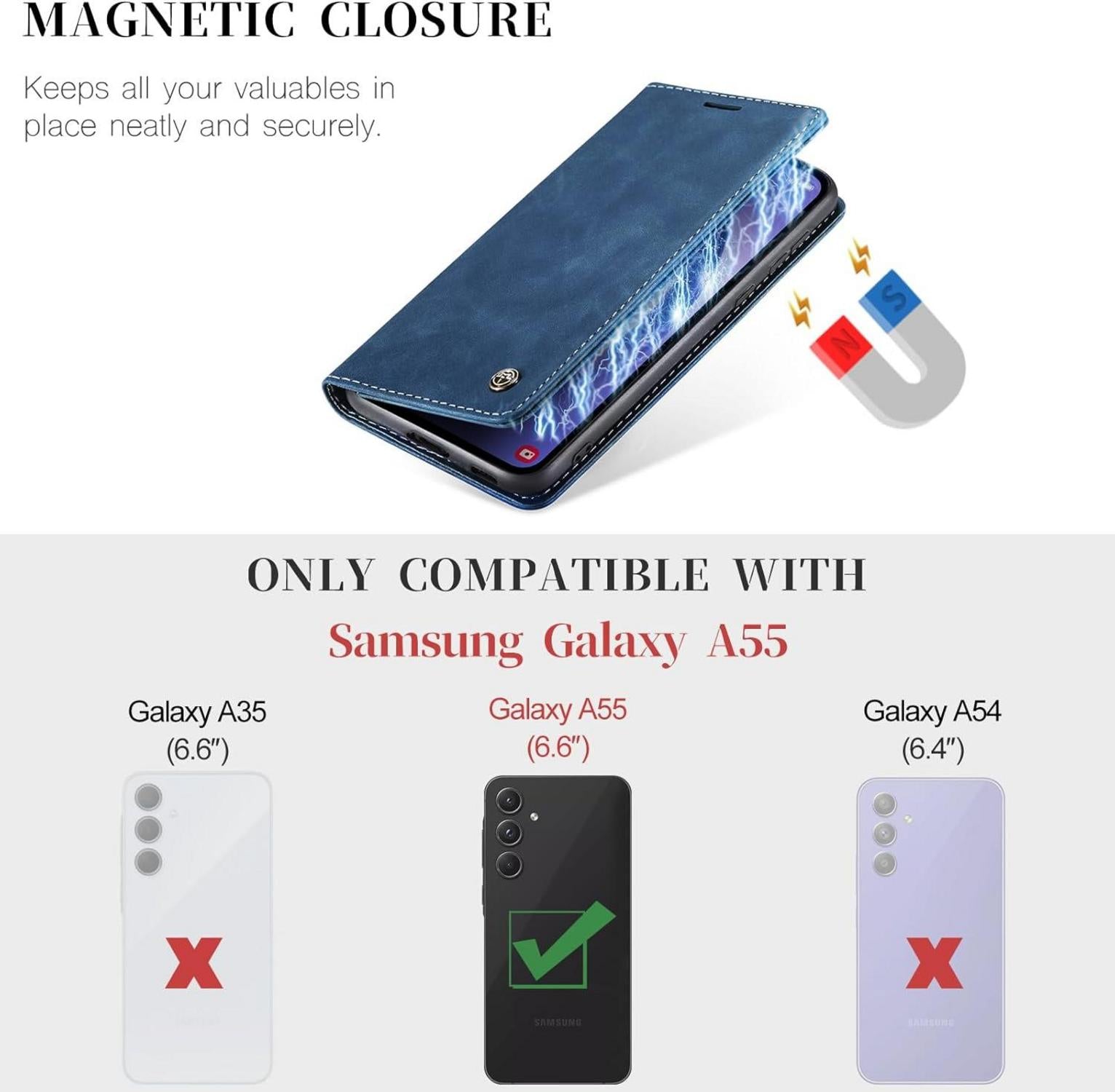 Samsung Galaxy A55 5G Handyhülle Premium Leder Flip Case