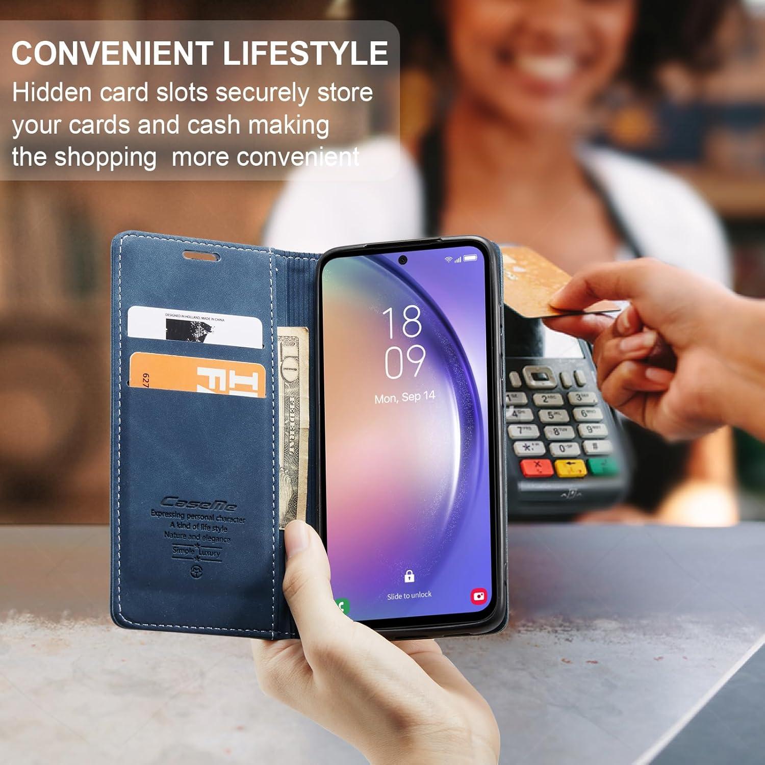 Handyhülle Samsung Galaxy A55 5G Premium Leder Blau