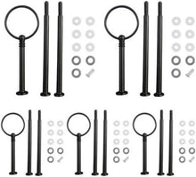 5er Set Metallstangen für Etageren Schwarz