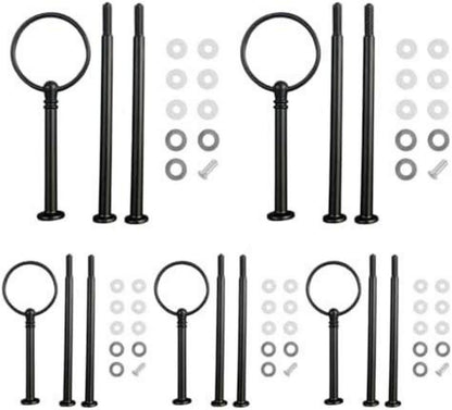 5er Set Metallstangen für Etageren Schwarz