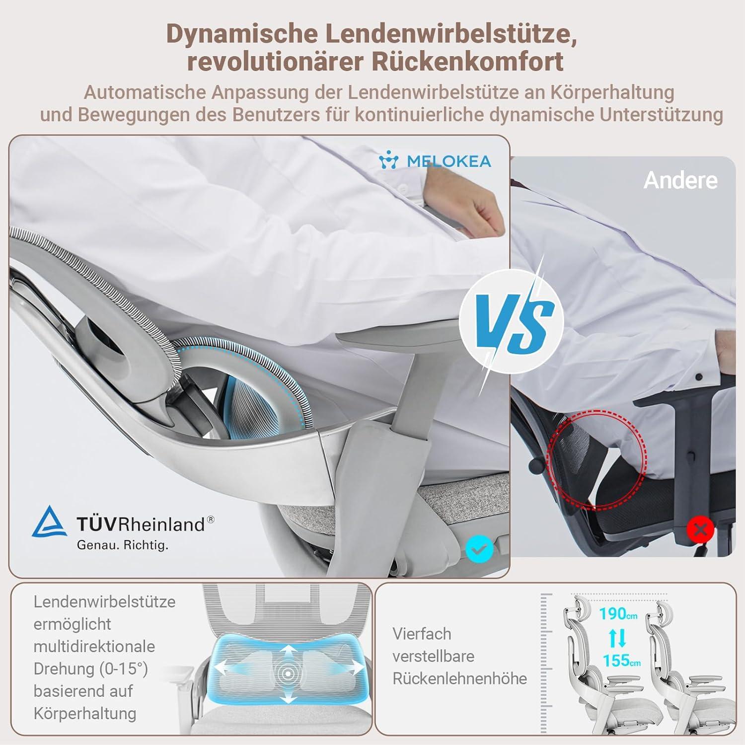 Bürostuhl ergonomisch 200KG mit dynamischer