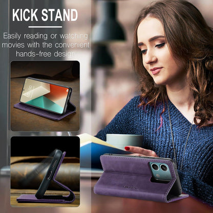 Handyhülle für Xiaomi Redmi Note 13 5G Premium Leder Schutzhülle Flip Case - Lila