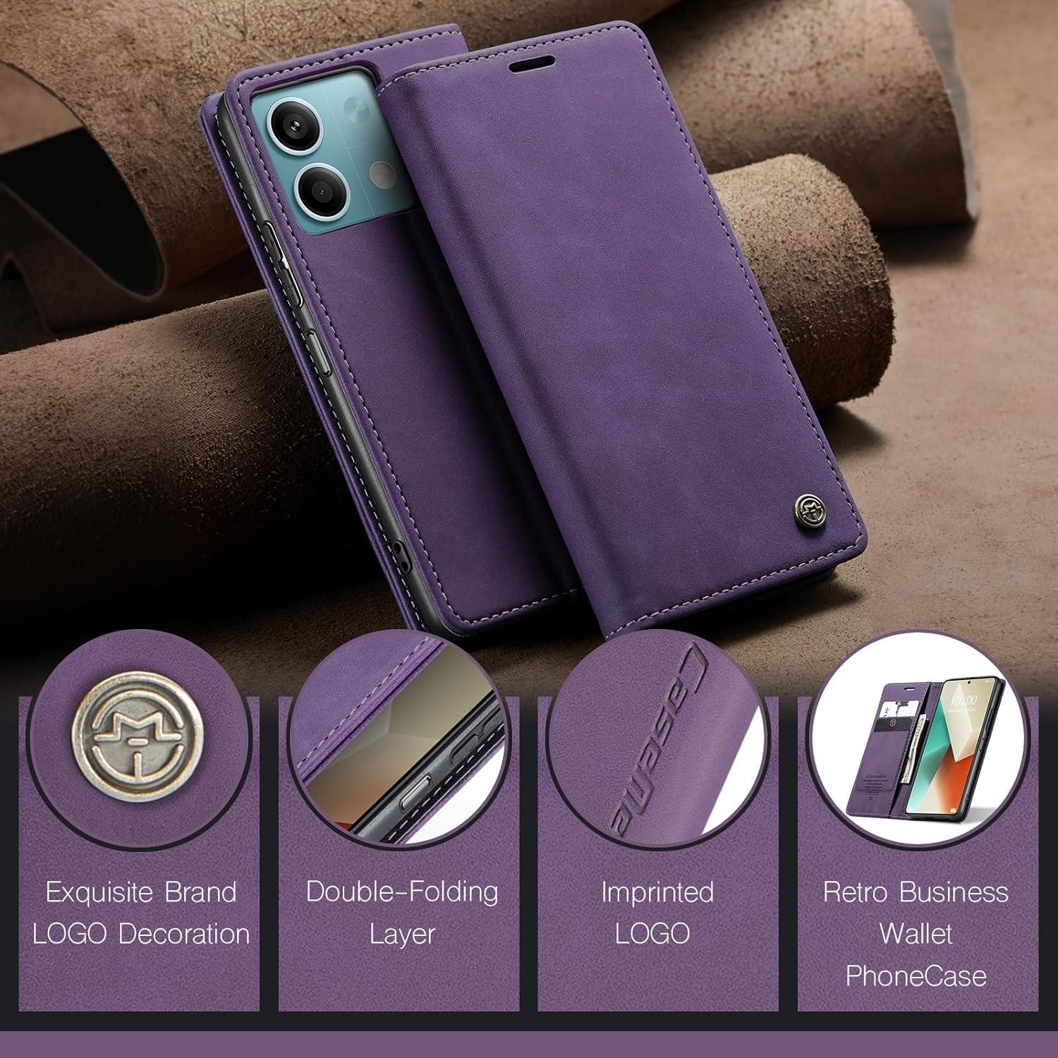Handyhülle Xiaomi Redmi Note 13 5G Leder Tasche Magnet Standfunktion