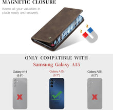 Lederhülle für Samsung Galaxy A15 5G - Kaffee Magnet