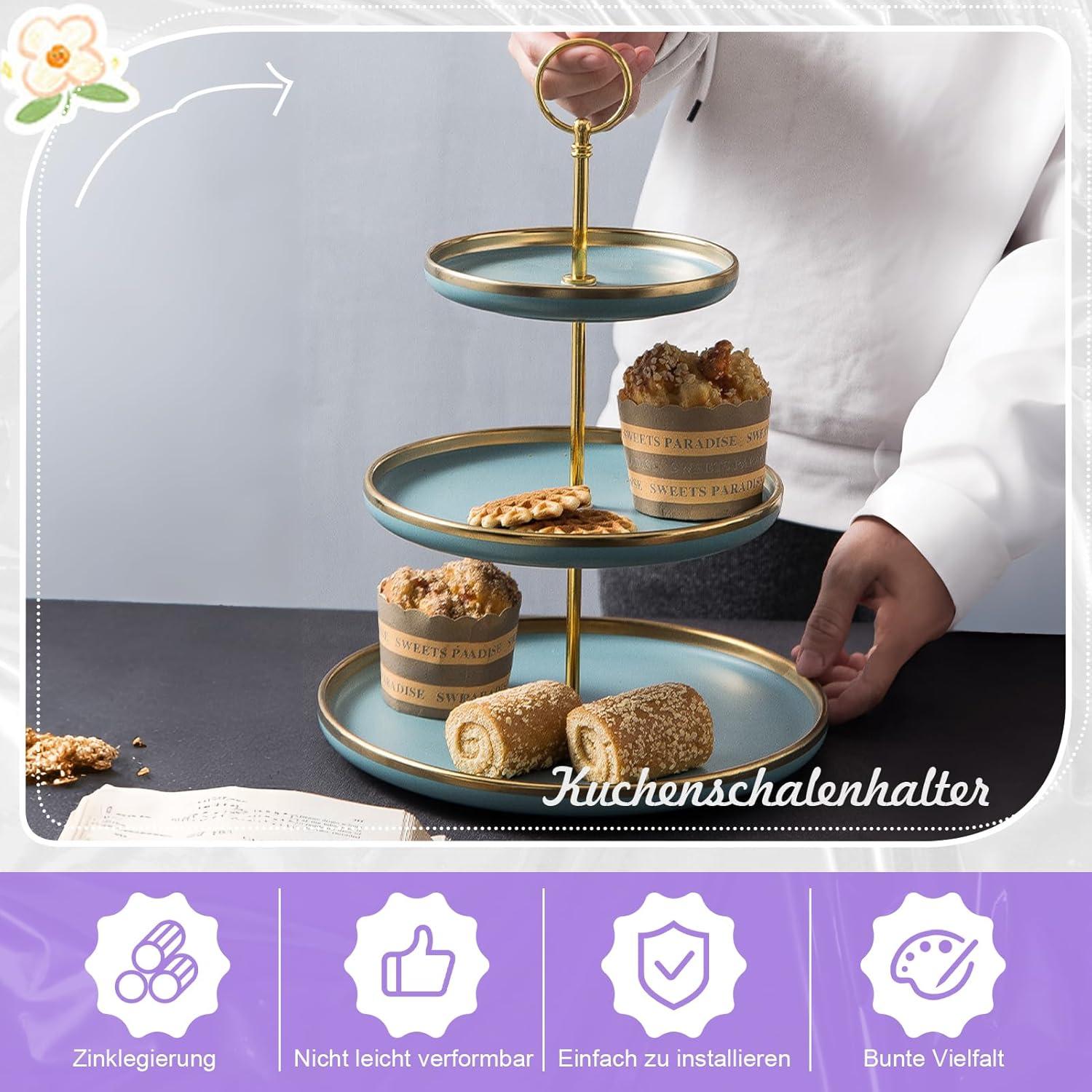 5er Pack Metall Etageren Stangen Set für Kuchen Desserts