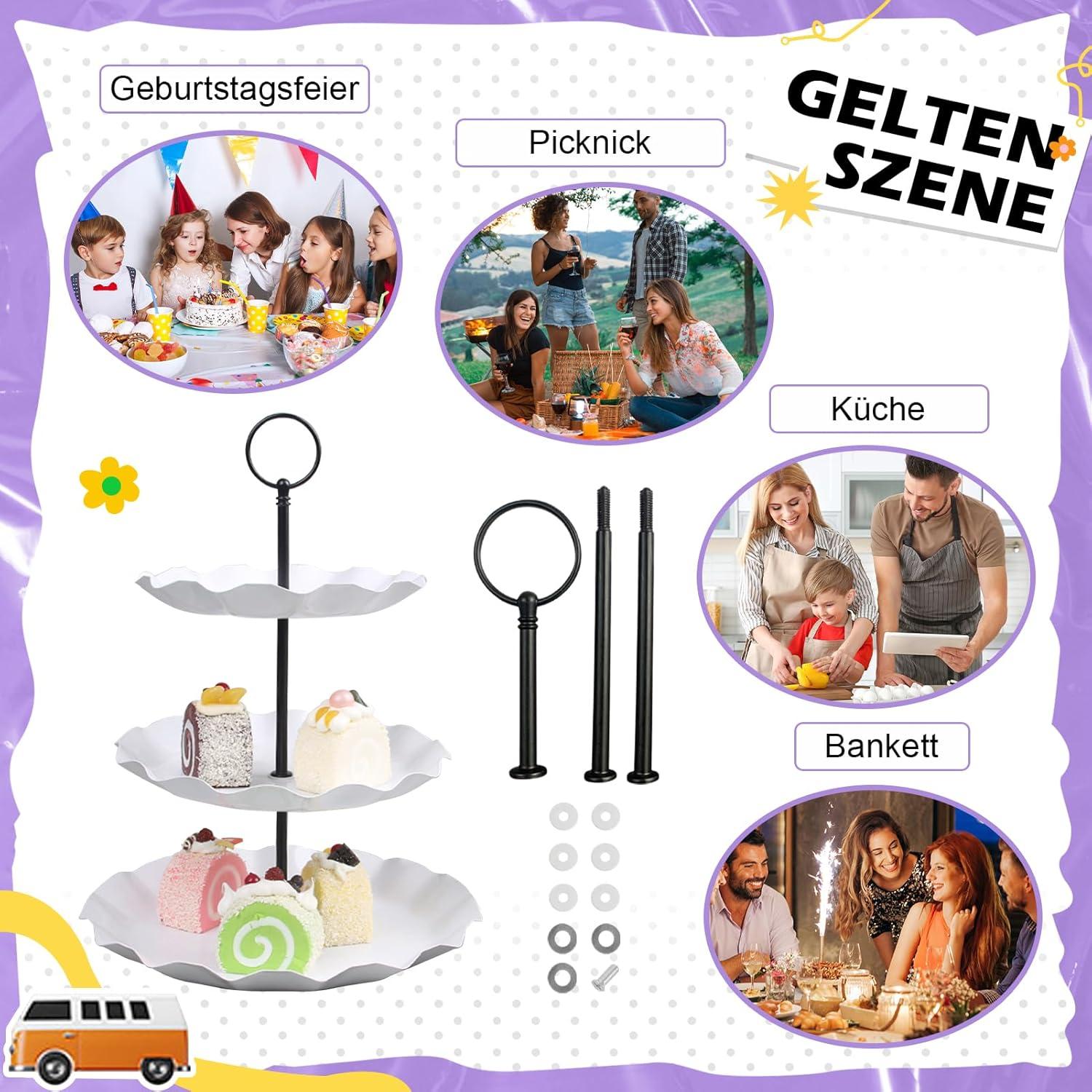 Etagere Stangen Set für Hochzeitstorte - 5er Pack