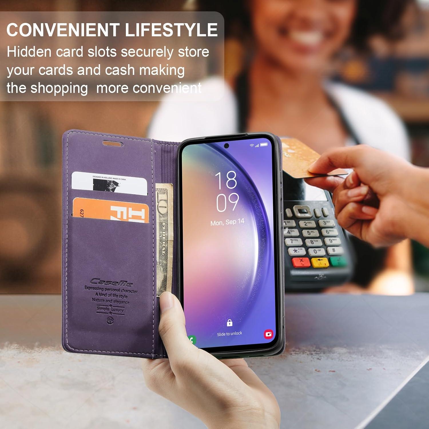 Handyhülle Samsung Galaxy A55 5G Premium Leder Klapphülle Magnet