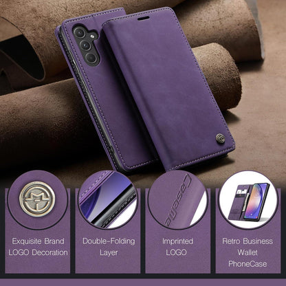 Samsung Galaxy A55 5G Handyhülle Leder Klappbar Flip Case - Lila