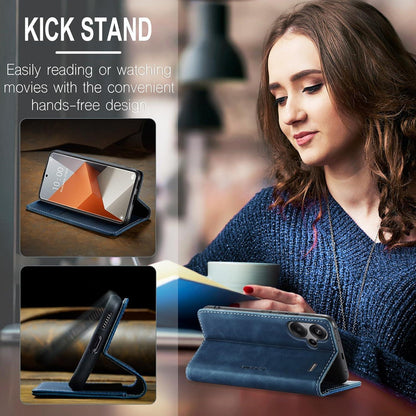 Handyhülle Xiaomi Redmi Note 13 Pro Plus 5G Leder Blau Magnet Standfunktion