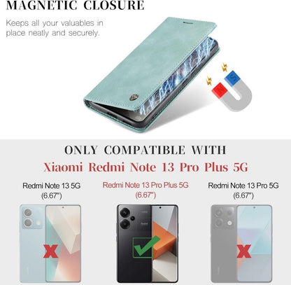 Xiaomi Redmi Note 13 Pro Plus 5G Hülle Leder Klappbar Tasche
