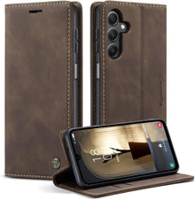 Samsung Galaxy A25 5G Handyhülle Leder Klapphülle Standfunktion Kaffee