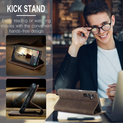 Samsung Galaxy A25 5G Handyhülle Leder Klapphülle Magnet Standfunktion Kartenfach