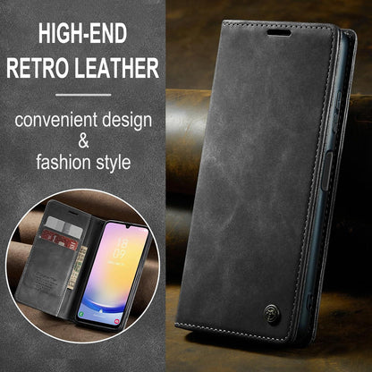 Handyhülle Samsung Galaxy A25 5G Leder Klapphülle Grau Magnet