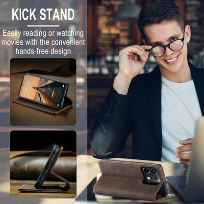 KZB Xiaomi Redmi Note 13 Pro 5G Handyhülle Leder Flip Case Tasche Standfunktion Kaffee