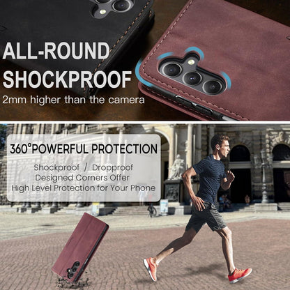 Handyhülle Samsung Galaxy A25 5G Leder Flip Case 6,5'' Weinrot