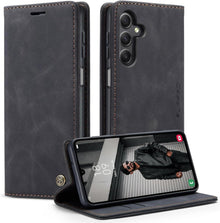 Samsung Galaxy A15 Handyhülle 5G Schwarz Lederhülle Magnet