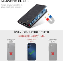 Samsung Galaxy A15 Handyhülle 5G Schwarz Lederhülle Flip