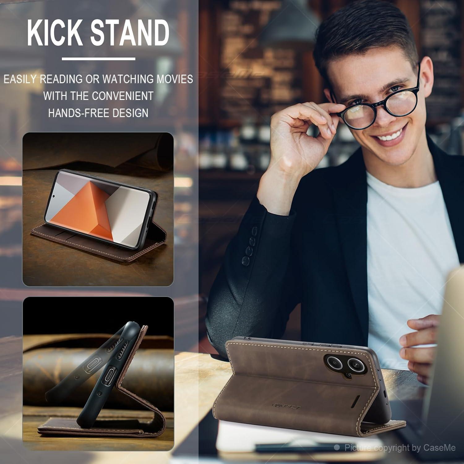 KZB Xiaomi Redmi Note 13 Pro Plus 5G Premium Lederhülle Kaffee
