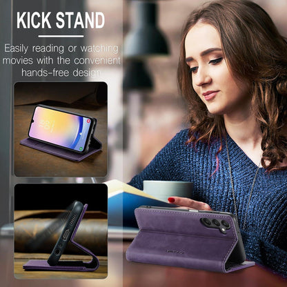 Samsung Galaxy A25 5G Handyhülle Leder Flip Case Standfunktion 6,5'' - Lila