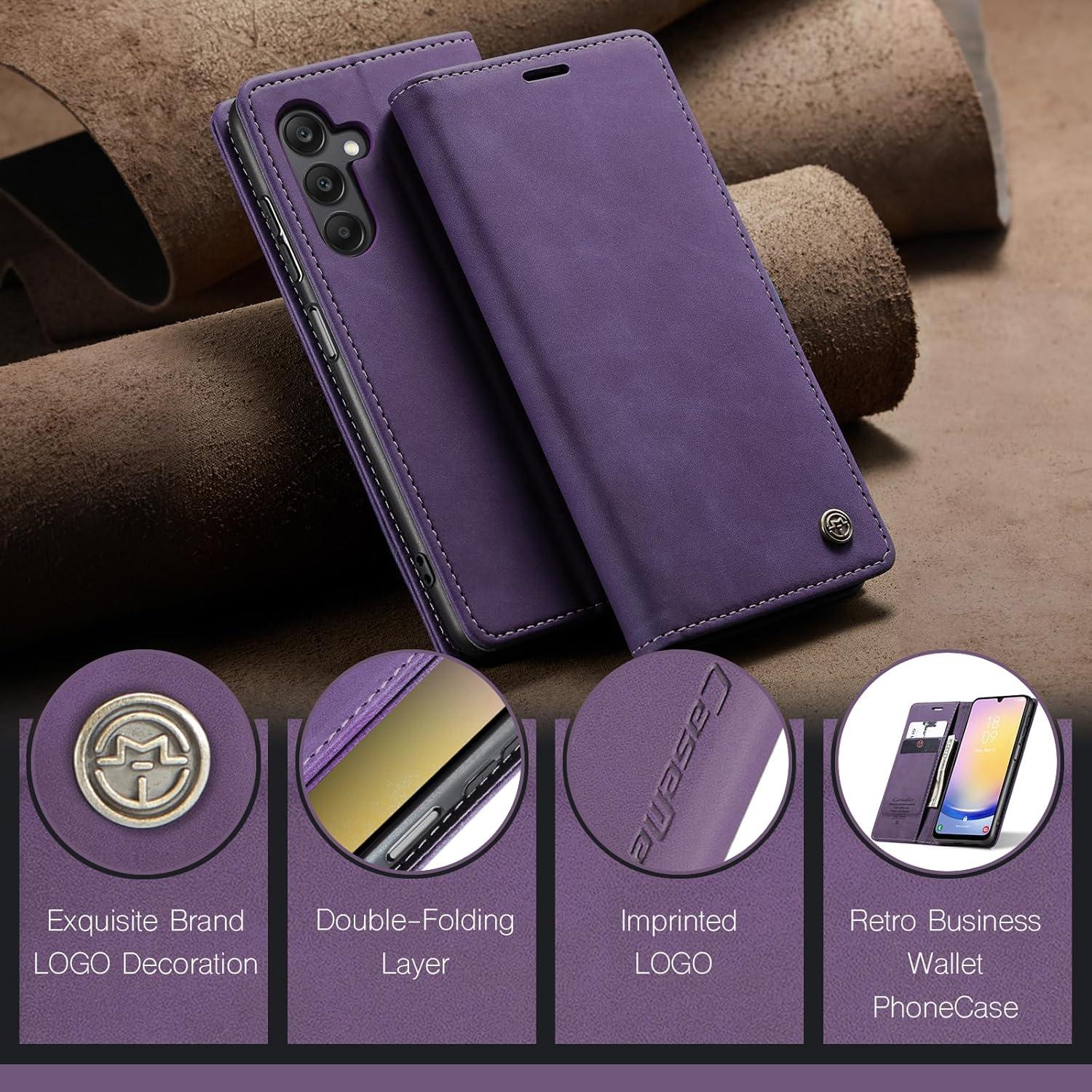 Handyhülle Samsung Galaxy A25 5G Leder Flip Case Magnet Stand 6.5'' - Lila